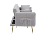 Modern Teddy Upholstered Accent Loveseat Sofa With Side Pocket,Folding Sleeper Sofa Bed With W1117P303446