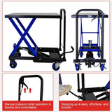 ZUN Hydraulic Lift Trolley, 500 LBS Capacity, with 4 Wheels, for Material Handling and Transportation, 61570350