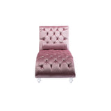 COOMORE Velvet Chaise Lounge Indoor,Button-Tufted Upholstered Chaise Lounge Chair with Pillow for W39538676