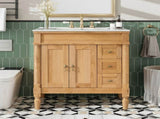 30-Inch Modern Bathroom Vanity, Solid Wood Frame MDF, 2 Doors 3 Drawers, Soft-Close Design, N729P299368N