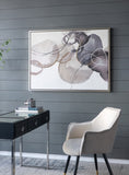47" x 35.5" Large Modern Oil Painting, Hand Painted Abstract Gray Brown Watercolor Texture W2078130307