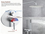 Shower System Shower Faucet Combo Set Wall Mounted with 10" Rainfall Shower Head and handheld shower T3177P412845