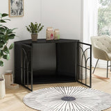 ZUN 47.24"Spacious Dog Cage with Tempered Glass, for Corner of Living Room, Hallway, Study and Other W757130162