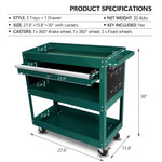 ZUN 3 Tier Rolling Tool Cart, Heavy Duty Utility Cart Tool Organizer with Storage Drawer, Industrial W1239132626