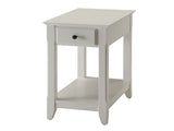 White Accent Table with Bottom Shelf B062P181379