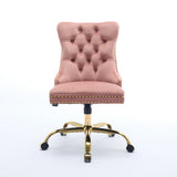 A&A Furniture Office Chair,Modern Velvet Upholstered Tufted Button Home Office Chair with Golden W1143P292467