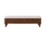 50.8-inch Multi-Functional Ottoman Bench-Solid Rubberwood Bed End Bench with Linen Seat, W5819P481607