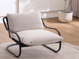 Ergonomic Low Profile Accent Armchair, Heavy-Duty Metal Frame Upholstered Reading Side Chair, 80618997