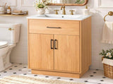 24-Inch Bathroom Vanity with Ceramic Sink, Soft-Close Doors, Modern Traditional Bathroom N729P517639N