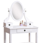 ZUN Moniys Wood Moniya Makeup Vanity Table and Stool Set, White T2574P163835