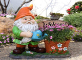 Outdoor Garden Sculpture Gnome Flower Pot Planter - Unique Yard Statue Decoration, Interesting Law W5398P455469