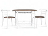 1 Table 2 Chairs Table Set, Oval Tabletop, MDF & Metal Frame, KD Assemble 25841505