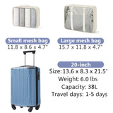 20-Inch Hardshell Carry-On Luggage, Lightweight Durable ABS Suitcase with Spinner Wheels, Built-in 31077530