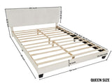 Findlay Plush 3D Upholstered Platform Bed in White Dove,Queen T2574P241782