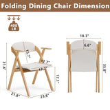 ZUN Set of 2 Wooden Folding Chairs with Padded Seats and Armrests, Portable Simple Folding Chairs with 98022781