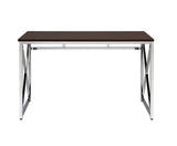 Madison Office Workspace Desk MDF/Chrome In Brown B091P183627