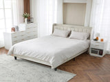 White P2 Particle Board and Density Board Wavy Pattern Drawer Front Three-Level Four-Drawer Bedside 33325680