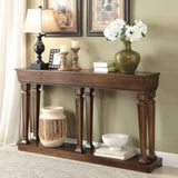 Oak Console Table with Bottom Shelf B062P209085