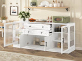 U-Style 58.3" Modern Buffet Sideboard with 4 Doors & 2 Drawers, Adjustable Shelves, Power Outlet, N711P437648K