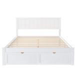 ZUN Full Size Platform Bed with Under-bed Drawers, White 50131795