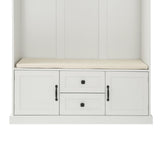 Hall Tree with 3 Hooks , Coat Hanger, Entryway Bench, Storage Bench, 3-in-1 Design, 47.2INCH, for 65259861