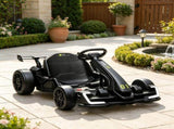 Black 24V Kids Go Kart 7.5 MPH with Slow Start, Adjustable Seat for Lawn Play 53446952