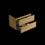 ZUN Alice30-106, Wall mount cabinet WITHOUT basin, Natural oak color, with two drawers, Pre-assembled W1865P147102