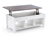 39.78 Inch Lift Top Coffee Table, Rectangle Lift Tabletop, Melamine Coated MDF, Hidden Storage & 3 88521535