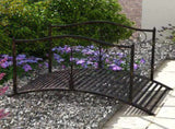 4' Backyard Metal Arch Bridge Safety Rails, Exquisite Scrollwork, Tool-Free Easy Assembly 05887584