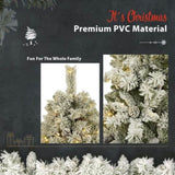 ZUN Pre-lit Xmas Tree Artificial Christmas 4-Piece Set,Garland, Wreath and Set of 2 Entrance Trees X-mas 76004860