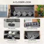 ZUN 4 Piece Outdoor Rattan Sofa Set-Light Gray 99087694