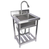 Silver Free Standing Stainless Steel Commercial Sink Utility Sink 23.6 for Restaurant, 66127683