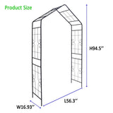 Metal Garden Arch L56.3'' x W16.93'' x H94.5'' Climbing Plants Support Rose Arch Outdoor Black W1586P268784