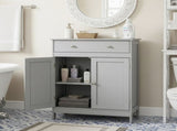 Gray particleboard with melamine veneer, 60*30*80cm, double doors, single drawer, bathroom vanity 21850169