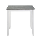 5-Piece Pack Counter Height Set Weathered Gray and White Table and Fabric Upholstered 4 Chairs B011115369
