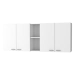 ZUN Menlo 59-inch Four Swing Doors Wall Cabinet White B06280516