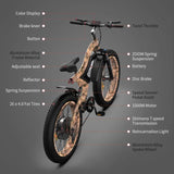 ZUN AOSTIRMOTOR S18-1500W 26" 1500W Electric Bike Fat Tire 48V 15AH Removable Lithium Battery Mountain