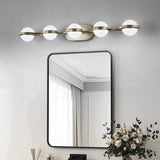 ZUN Modern Minimalist Bathroom Vanity Light, LED 5 Bulb Frosted Glass Shades, Wall Mounted Decorative W1340P143675