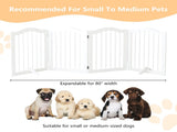 27.6" Height Tall Freestanding Pet Gate, 4 Panels Foldable Dog Gate, Solid Wood Folding Safety Fence 04478845