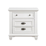 White Finish Two Drawers Nightstand 1pc Traditional Framing Wooden Bedroom Furniture B011118704