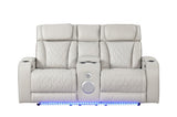 ZUN Fortuner Modern Style Upholstery Recliner Loveseat Made with Wood & Massage Function Included-Beige B009P287719