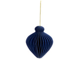 Accordion Honeycomb Foldable Paper Christmas Ornaments - 4" - Navy Blue - Set of 4 88387804