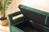 67.91"Wide Velvet Storage Soft Bench with Armrests for Living Room, Entryway and Bedroom. GREEN W3118P280145