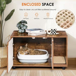 ZUN Cat Litter Box Enclosure, Hidden Cat Washroom, Kitty End Table, Furniture Style with Double W1687P181870