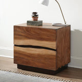 Smokey Walnut and Coffee Bean 2-drawer Nightstand B062P145565
