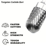 ZUN 10 Pieces/ set Tungsten Carbide Burr Sleeve 6mm Handle Double Cutting Solid Electric Tool Rotary 89591470