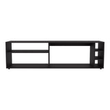 Suxta 63" Wide Tv Stand with Three Open Shelves and Three Bottle Cubbies, Cable Management, Bar Tv B200P286984