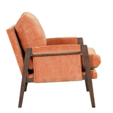 ZUN Mid-Century Modern Velvet Accent Chair,Leisure Chair with Solid Wood and Thick Seat Cushion for WF301654AAG