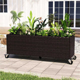 Mobile Elevated Planter - 5 Smooth Casters, Soil Leak-Proof Liner, 132lbs Load, Balcony/Patio/Living 63242595