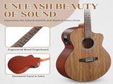 KMA201 41-inch walnut top acoustic guitar with matte binding, comes with a 15W amplifier, bag, 84449469